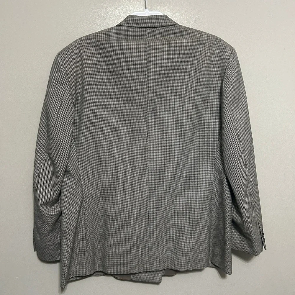 Peerless Man Blazer Mens 42 Short Gray Houndstooth Double Breasted Peak Lapel